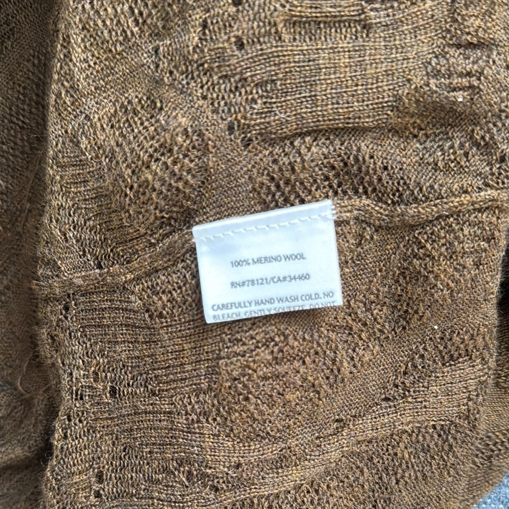 Eileen Fisher Brown Cardigan Sweater with Open Front and Long Length Size L - Picture 7 of 7